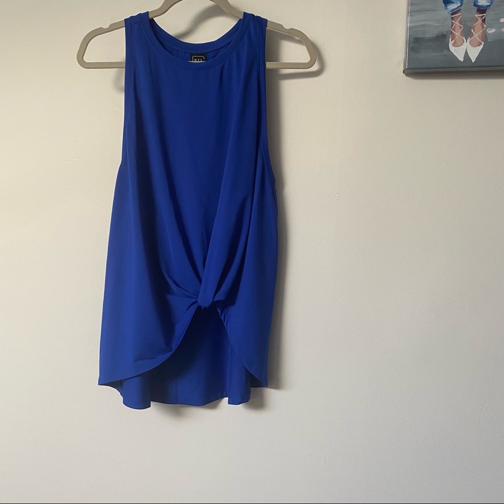 NYL ORA ruched faux tie front tank